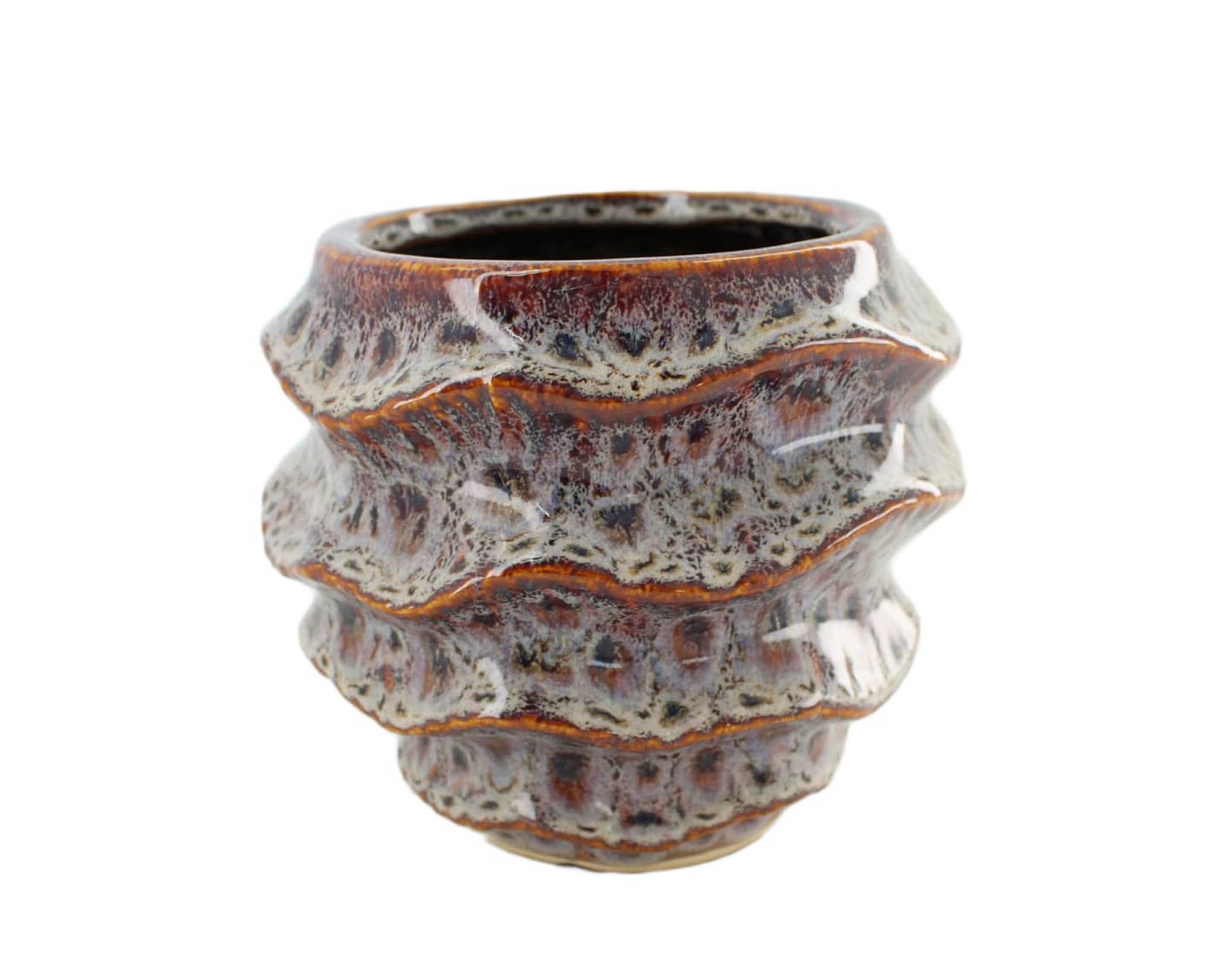 Cachepot Decorativo Onde Viola D15x13,5cm in Ceramica - Dijk