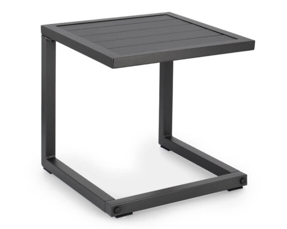 Tavolino Hilde Antracite 40×40 In Alluminio E Acciaio – Bizzotto
