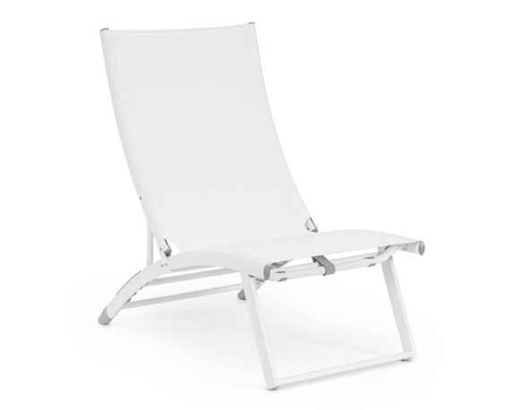 Poltrona Lounge Reclinabile Taylor Bianco In Alluminio, Acciaio E Textilene – Bizzotto