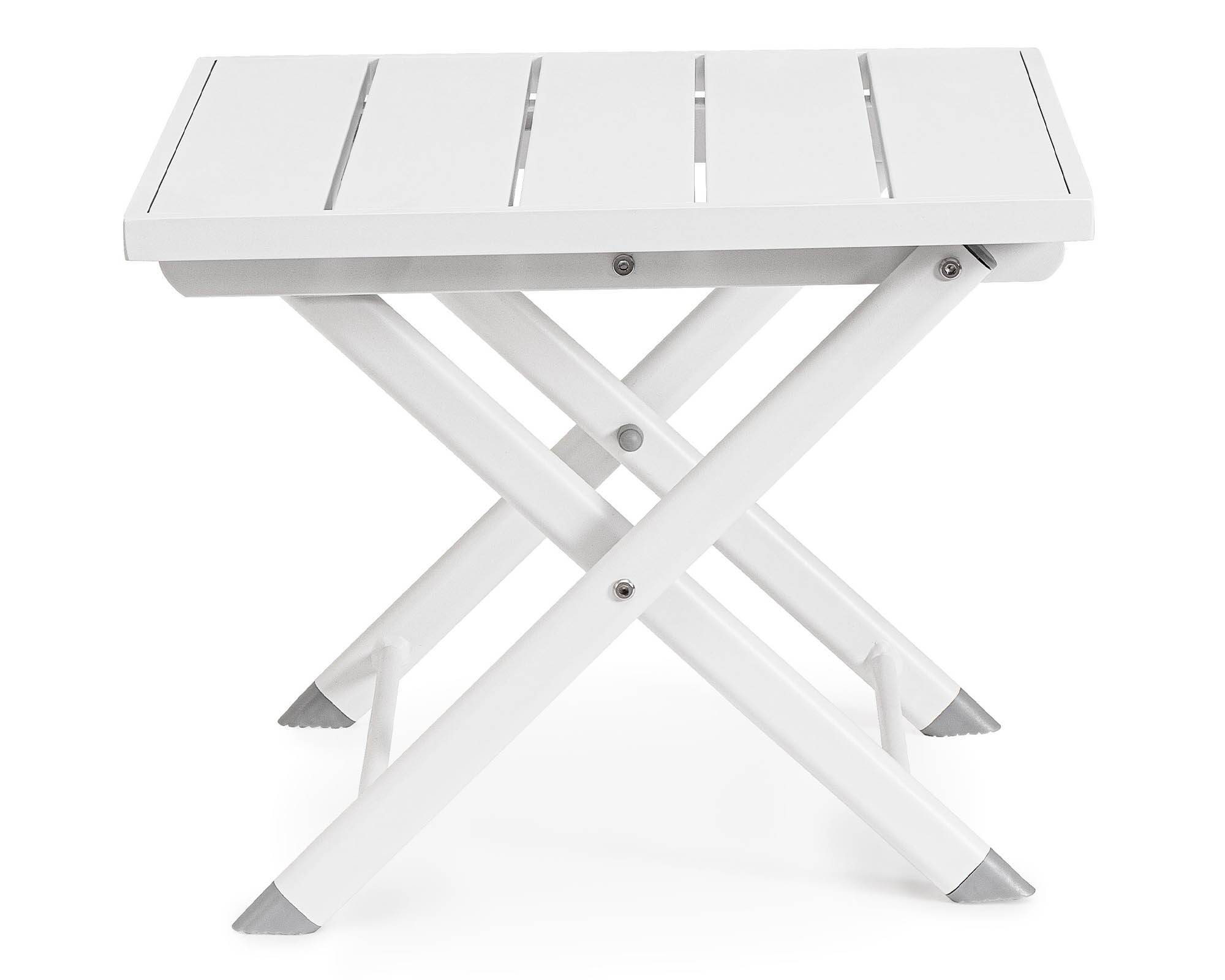 Tavolino Taylor 44x43 Bianco in Alluminio e Acciaio - Bizzotto - immagine 2