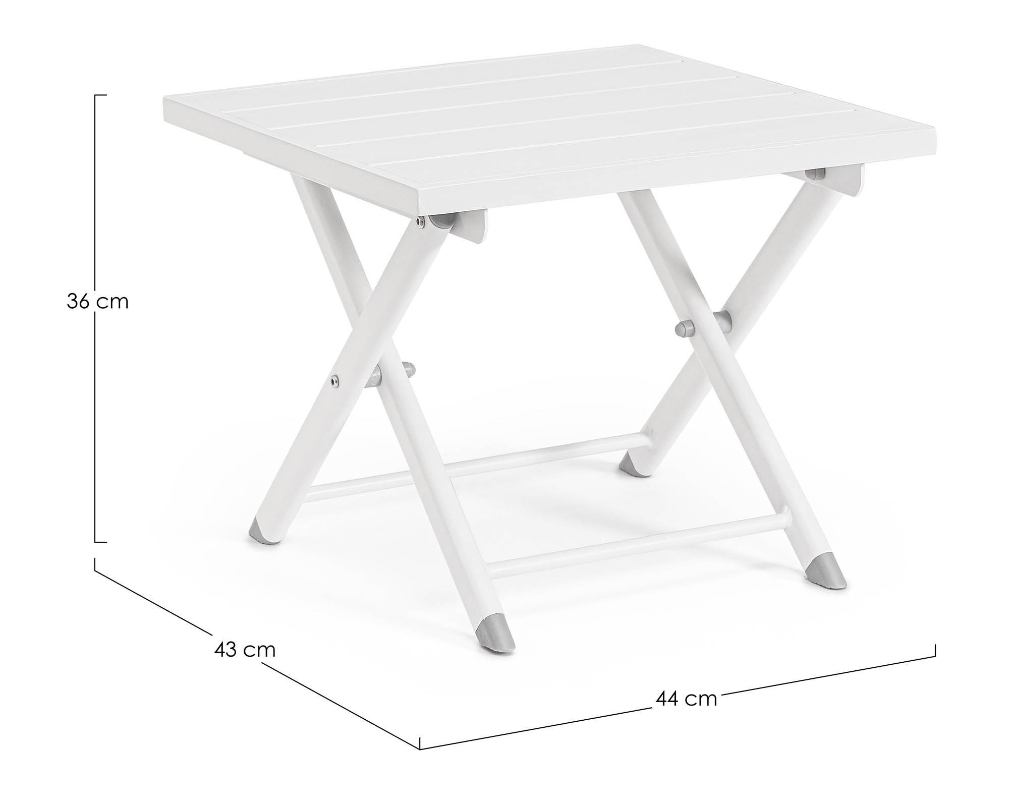 Tavolino Taylor 44x43 Bianco in Alluminio e Acciaio - Bizzotto - immagine 4