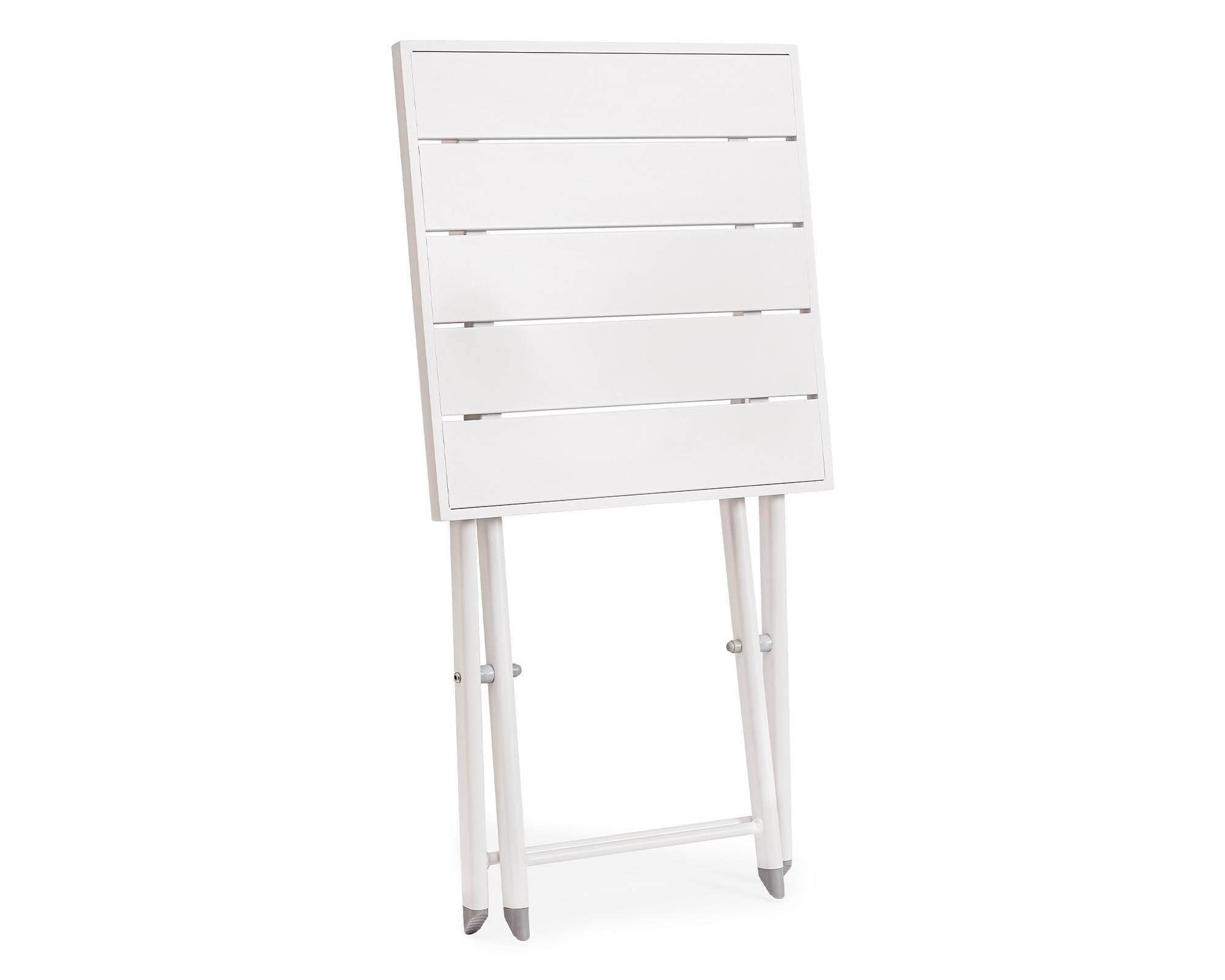Tavolino Taylor 44x43 Bianco in Alluminio e Acciaio - Bizzotto - immagine 3