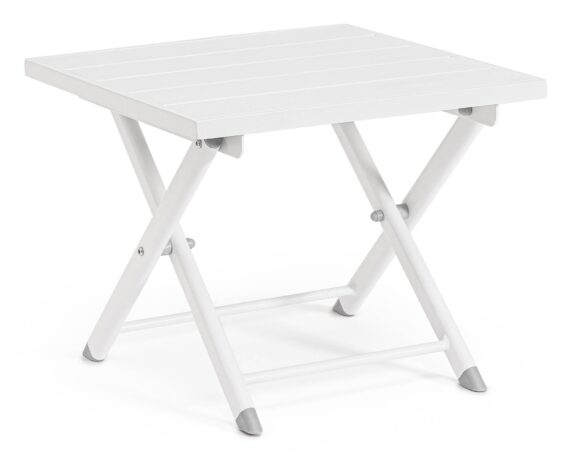 Tavolino Taylor 44×43 Bianco In Alluminio E Acciaio – Bizzotto