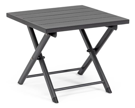 Tavolino Taylor 44×43 Grigio Scuro In Alluminio E Acciaio – Bizzotto