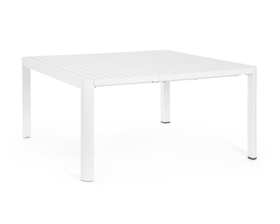 Tavolo Allungabile Kiplin 97-149×149 Bianco In Alluminio – Bizzotto