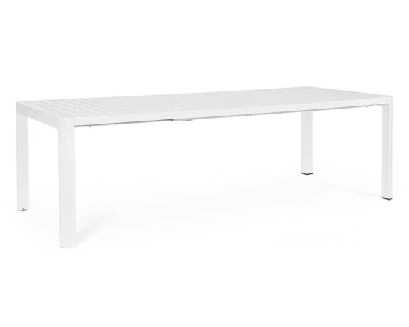 Tavolo Allungabile Kiplin 180-240×100 Bianco In Alluminio – Bizzotto