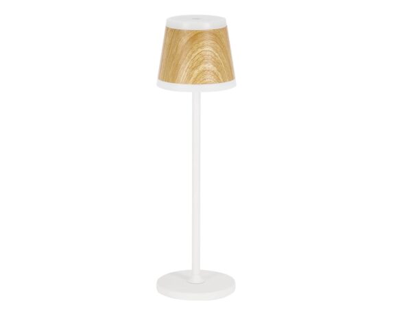 Lampada Tavolo LED Klara Bianco E Naturale 38,5h In Acciaio E Polipropilene – Bizzotto