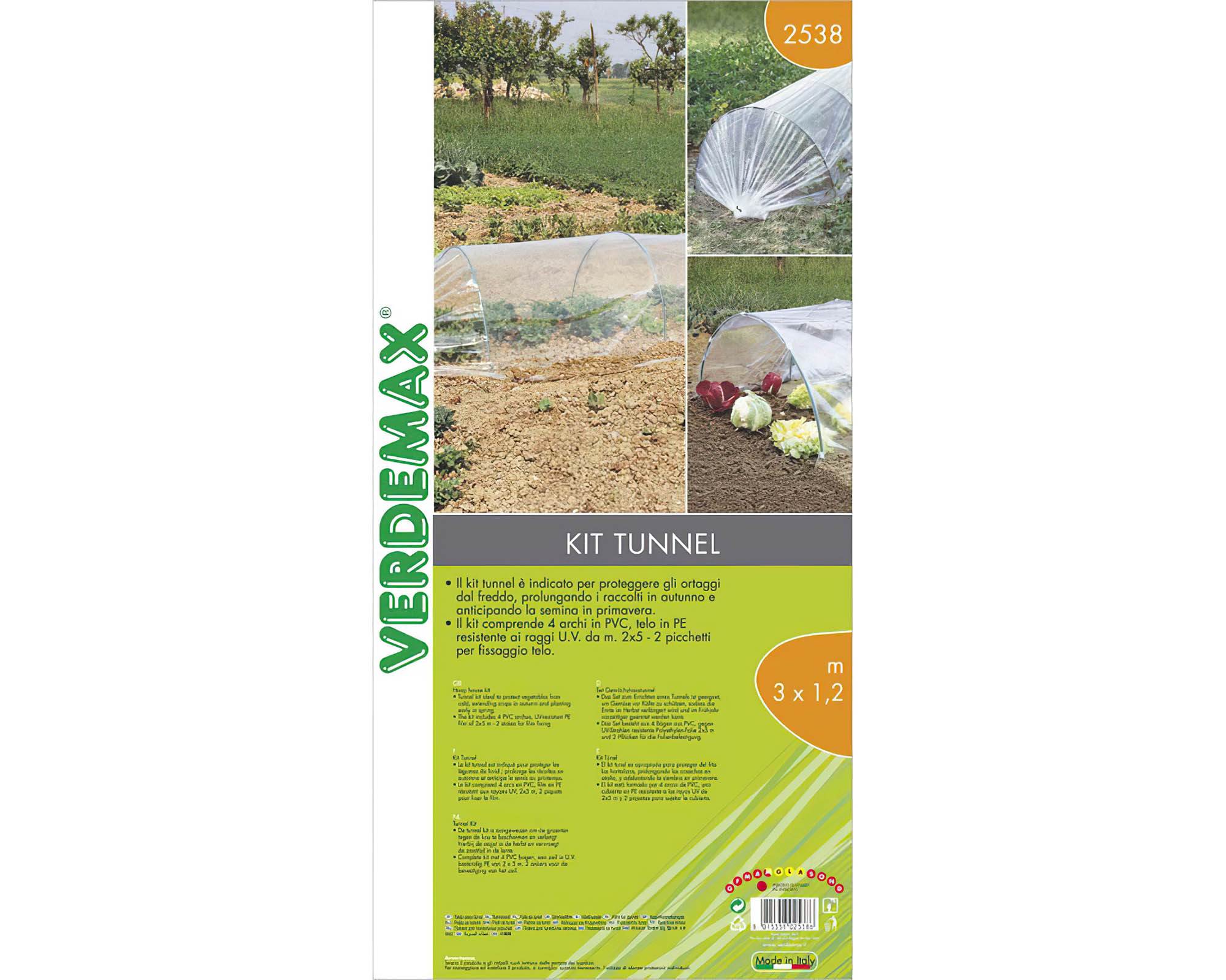 Kit Tunnel 3x1,2m in PVC - VerdeMAX