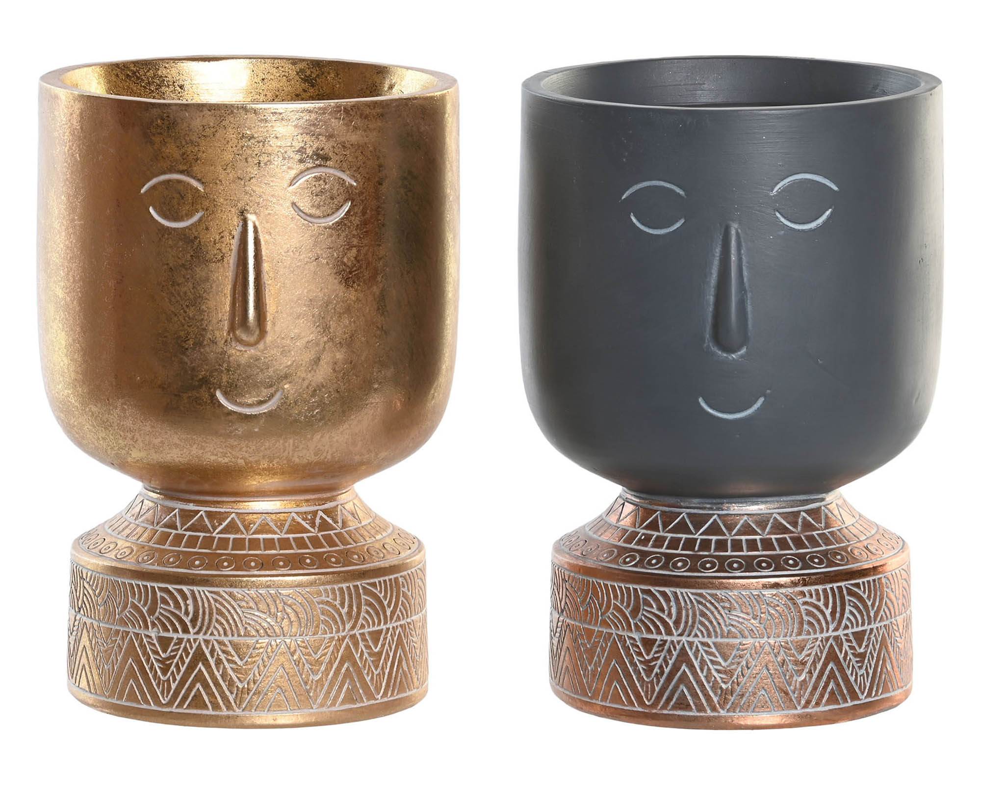 Fioriera Viso 12,5x12,5x19cm in Resina - Item