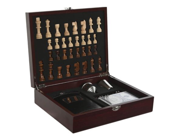Set Scatola Liquore Scacchi 24x19x7cm in MDF – Item