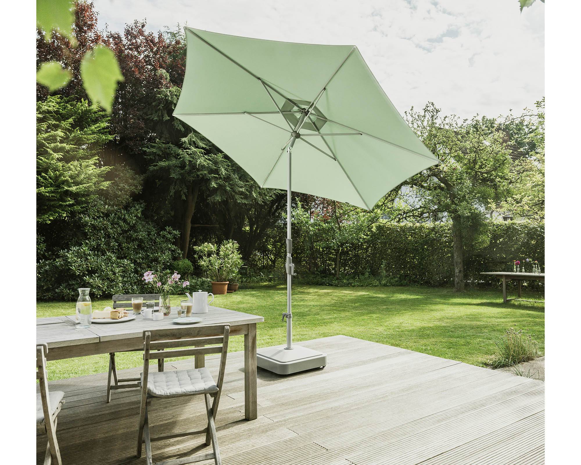 Ombrellone a Palo Centrale Slide Verde 3x3m in Alluminio, Acciaio e Poliestere - Arco Marketing - immagine 11