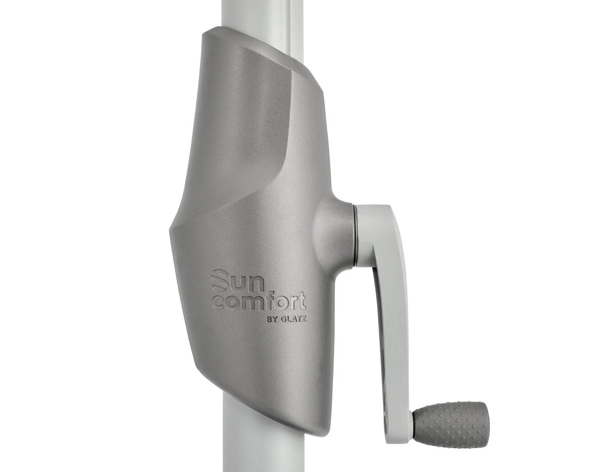 Ombrellone a Palo Centrale Slide Verde 3x3m in Alluminio, Acciaio e Poliestere - Arco Marketing - immagine 7