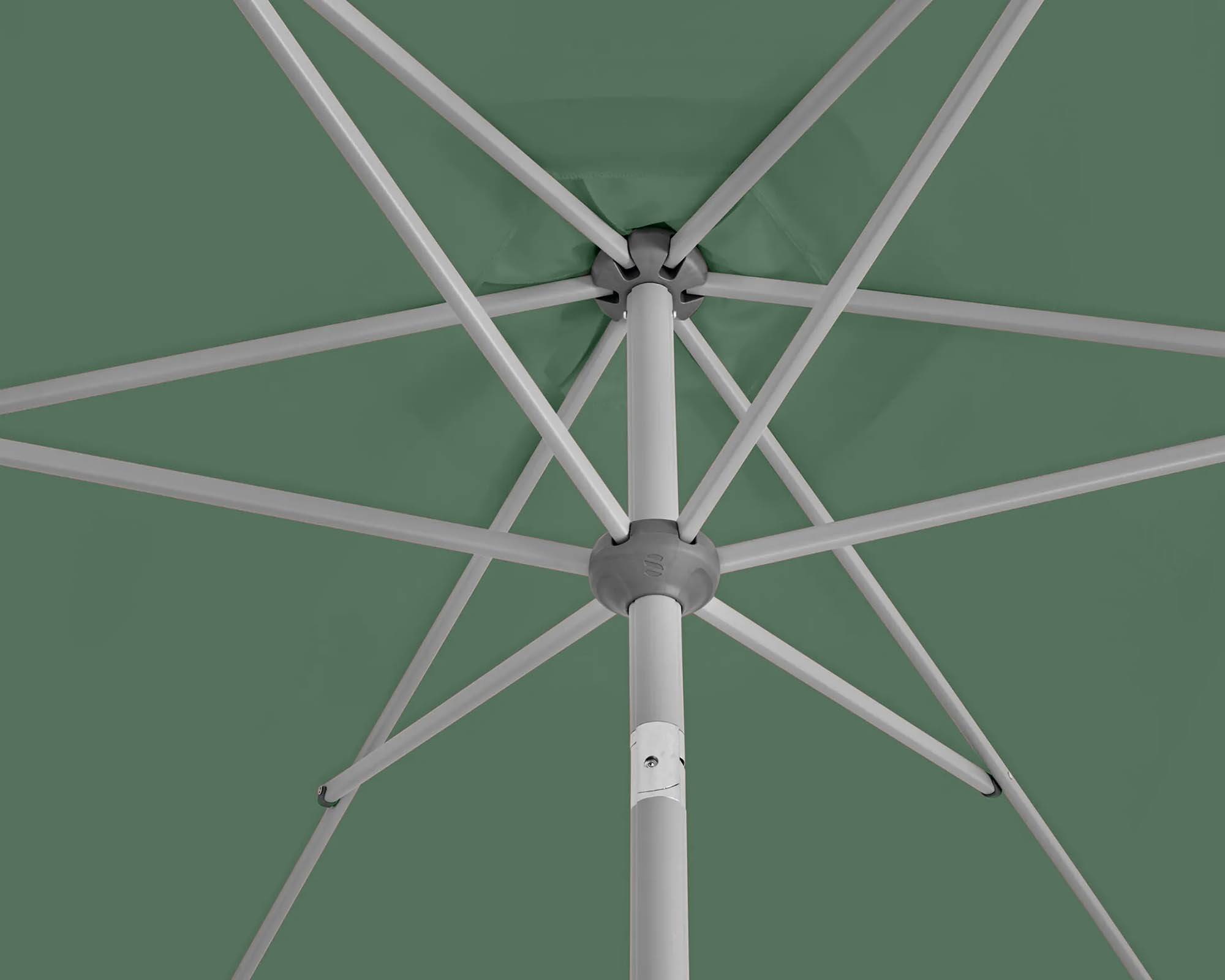 Ombrellone a Palo Centrale Slide Verde 3x3m in Alluminio, Acciaio e Poliestere - Arco Marketing - immagine 3