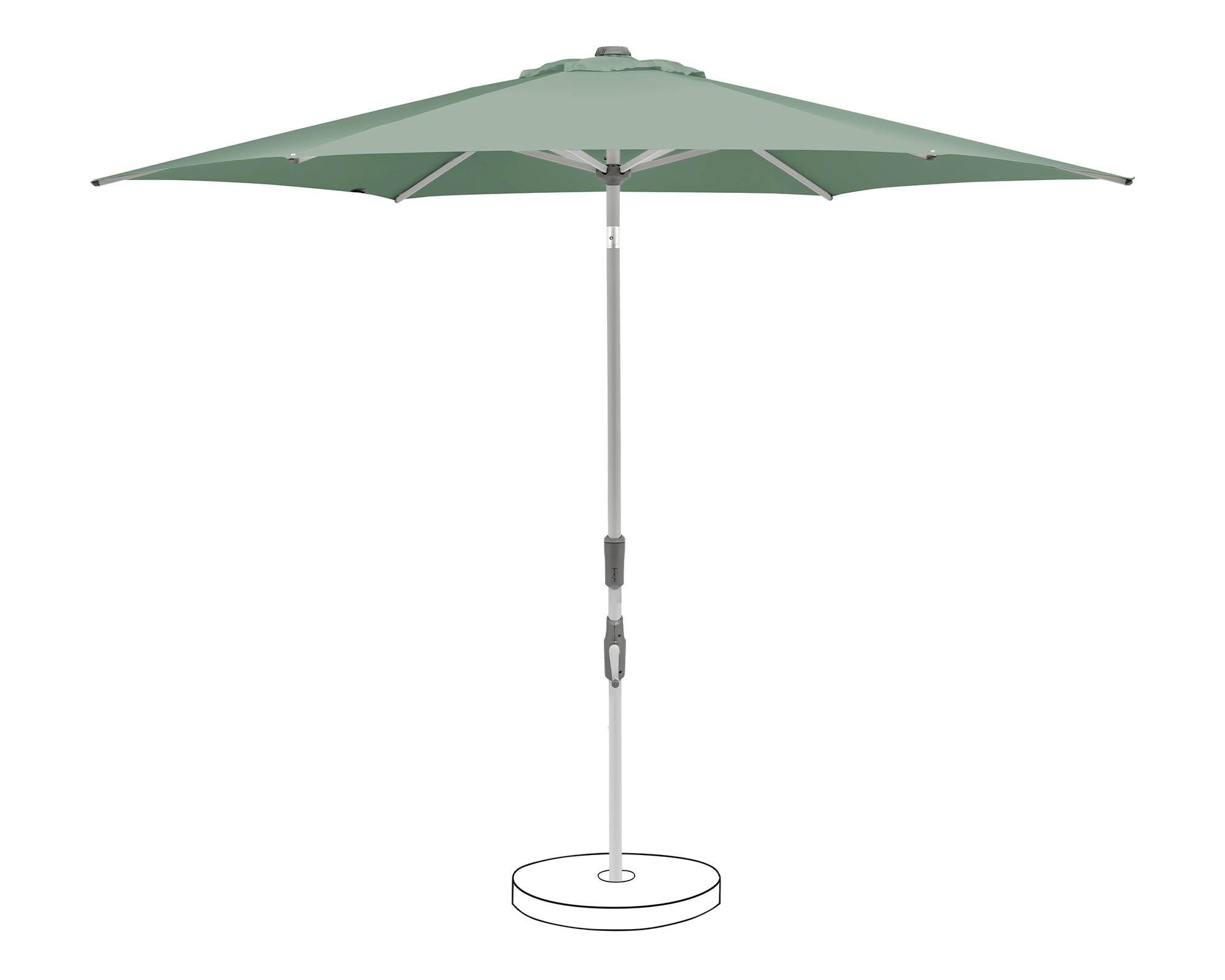 Ombrellone a Palo Centrale Slide Verde 3x3m in Alluminio, Acciaio e Poliestere - Arco Marketing - immagine 2