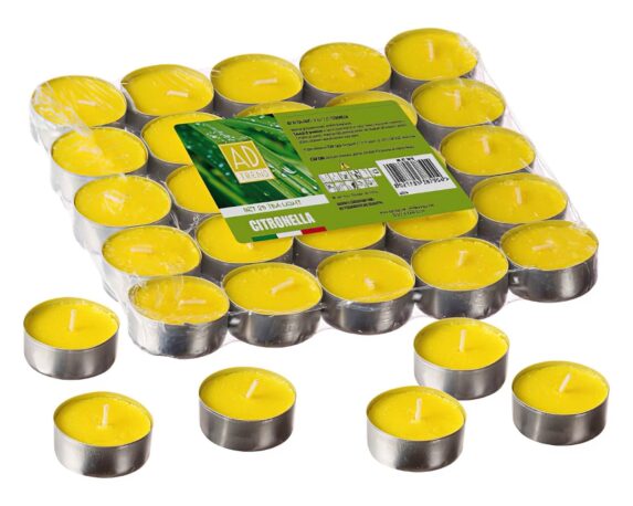 Set 15 Pz Candele Tealight alla Citronella D3,5cm in Cera
