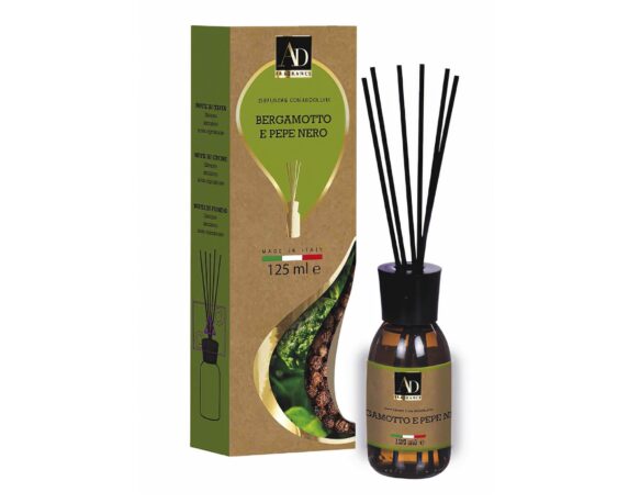 Diffusore di Fragranza con Midollini Bergamotto e Pepe 125ml in Vetro e Legno