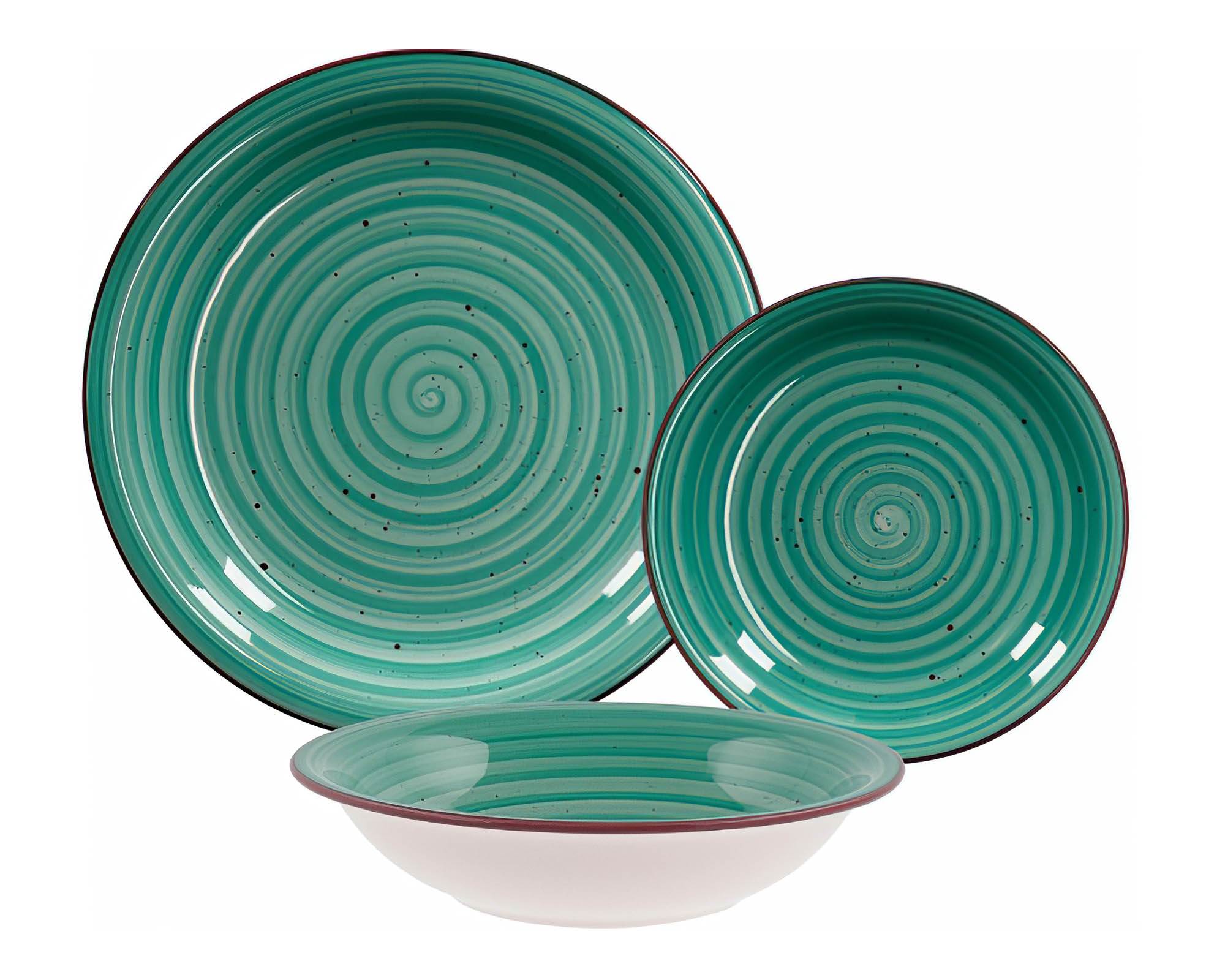 Set 18 Pz Servizio Piatti Sharma Assortito in Ceramica - immagine 6