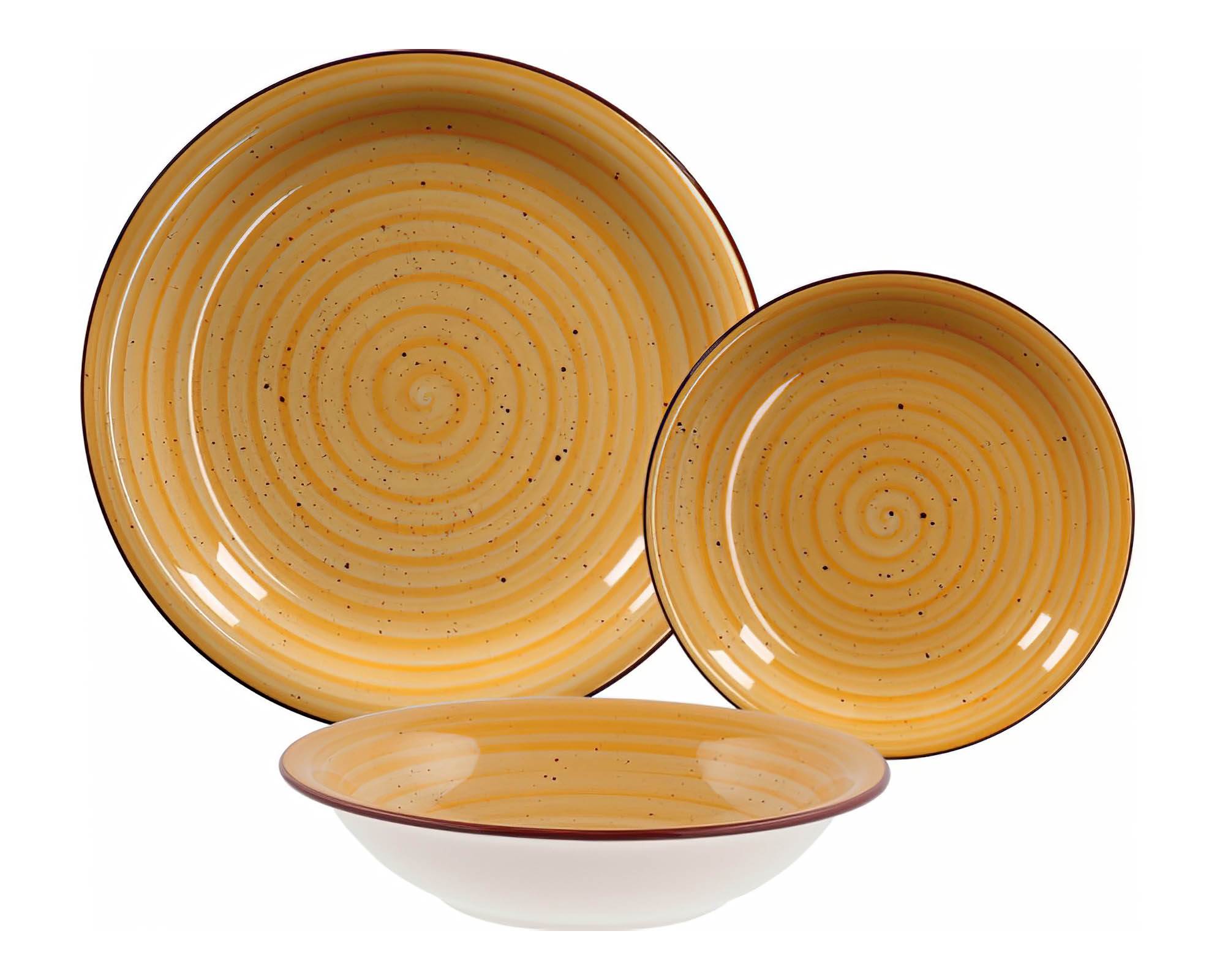 Set 18 Pz Servizio Piatti Sharma Assortito in Ceramica - immagine 4