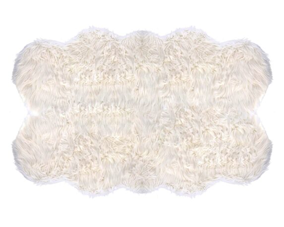 Tappeto Furry Bianco 118x180cm In Tessuto