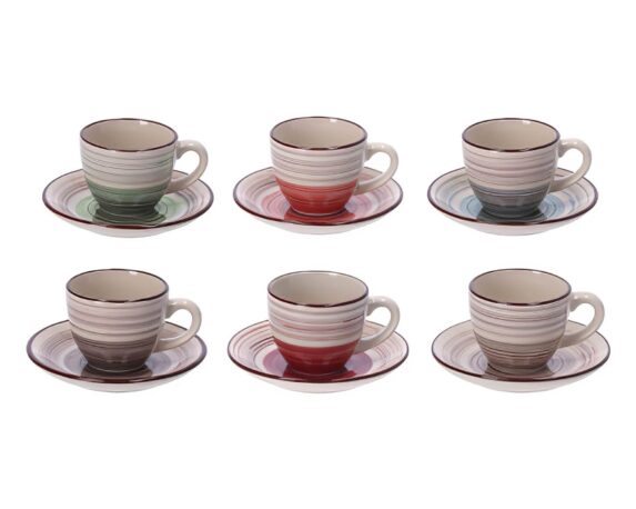 Set 12 Pz Servizio da Caffè in Ceramica