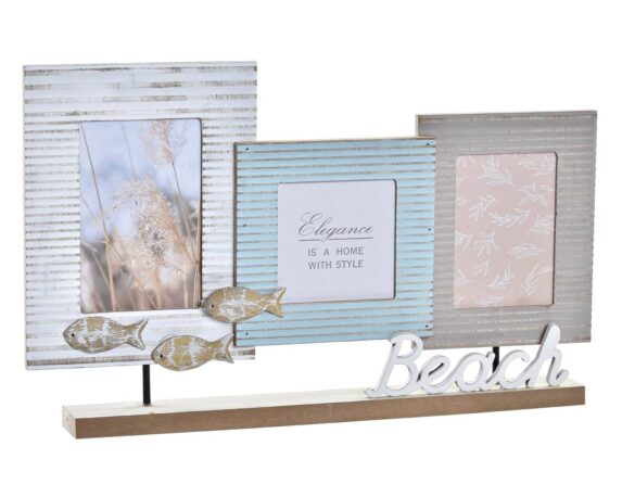 Portafoto con Cornice Multicolor Beach 43x5x27cm in Legno e Vetro – Item