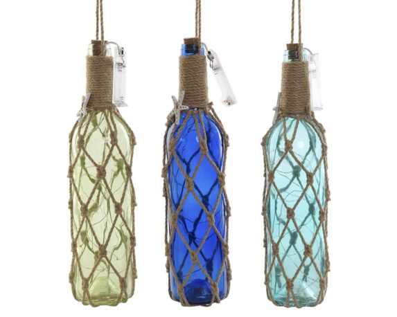 Bottiglia Decorativa Con LED Assortito 8x8x47cm In Vetro – Item
