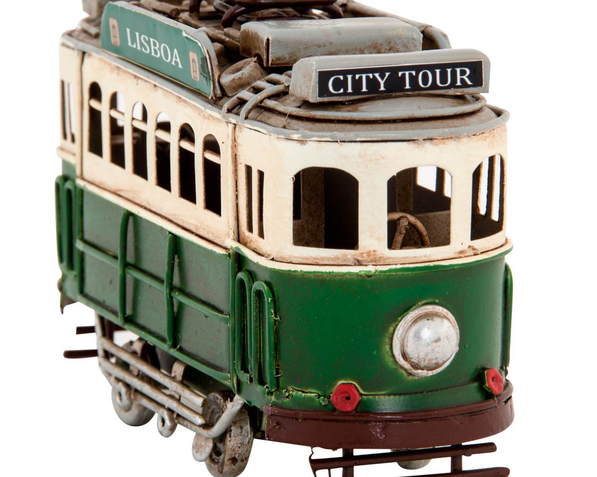 Tram Decorazione Verde 14x4x8cm in Metallo - Item - immagine 2