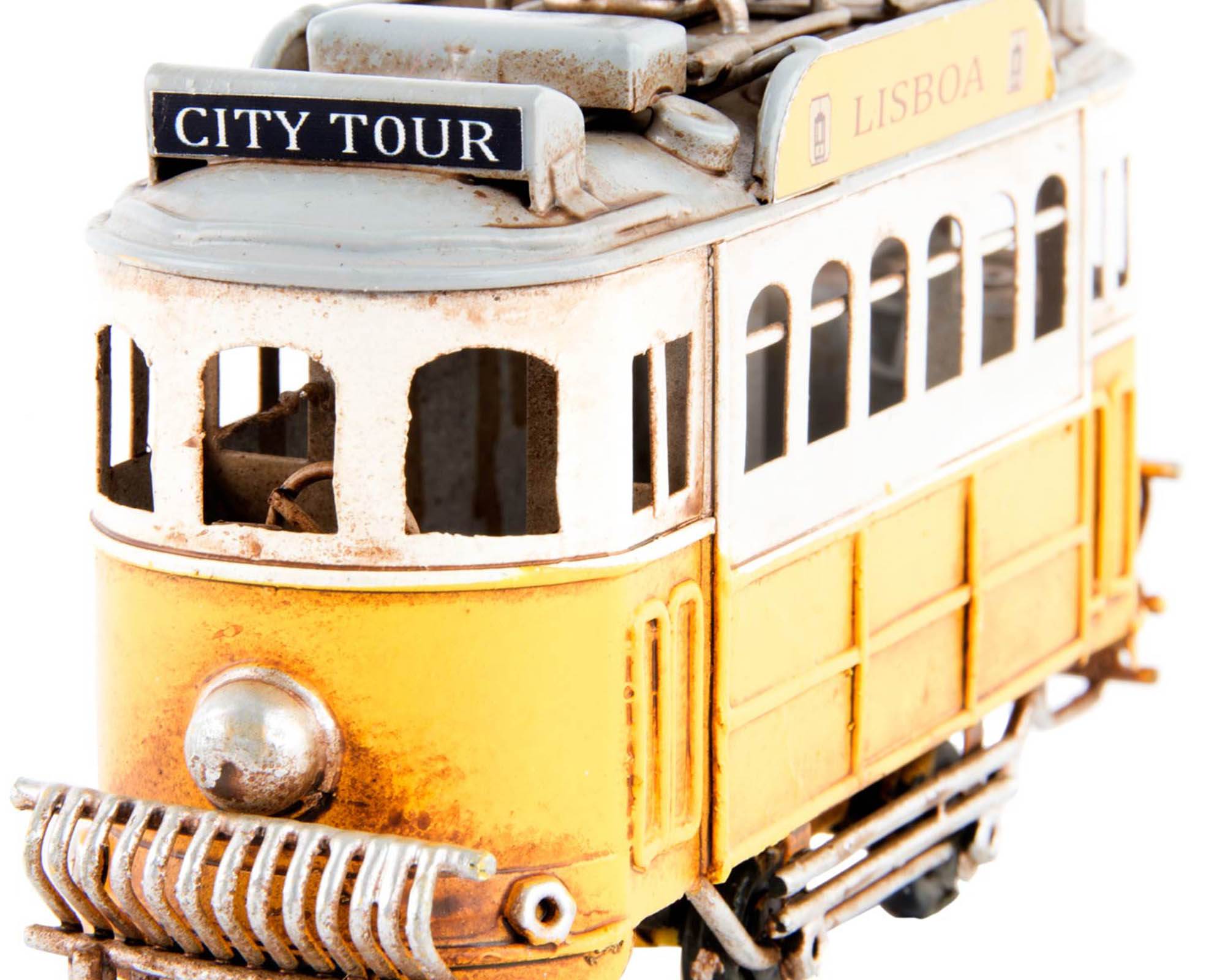 Tram Decorazione Giallo 14x4x8cm in Metallo - Item - immagine 2