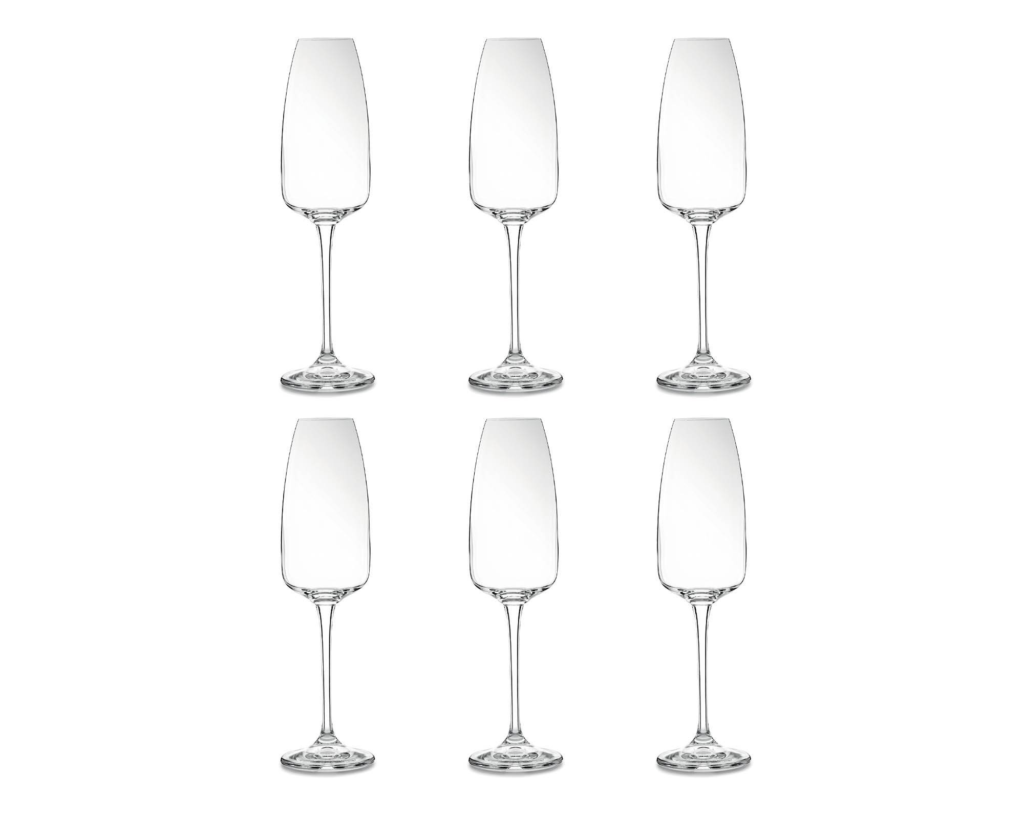 Set 6 Pz Calice Flute Alize'e Anser 290ml in Vetro