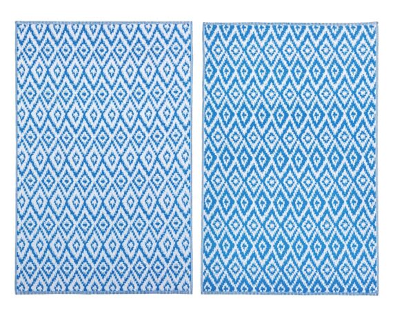 Tappeto Rombo Blu E Bianco 120×180 In Polipropilene – Bizzotto