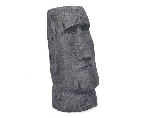 Statua Decorativa Pattaya Moai Antracite 59,5h In Fibra Di Vetro E Argilla – Bizzotto