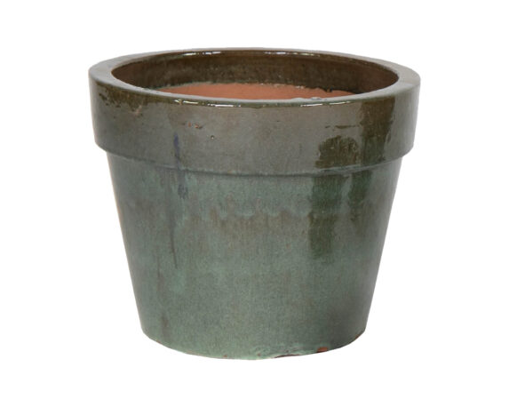 Cachepot Glazed Basic Moss Green D27x20cm In Ceramica – Mega Collections