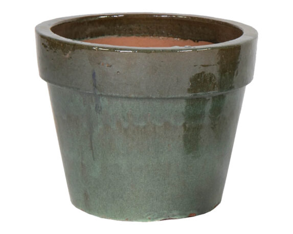 Cachepot Glazed Basic Moss Green D38x30cm In Ceramica – Mega Collections