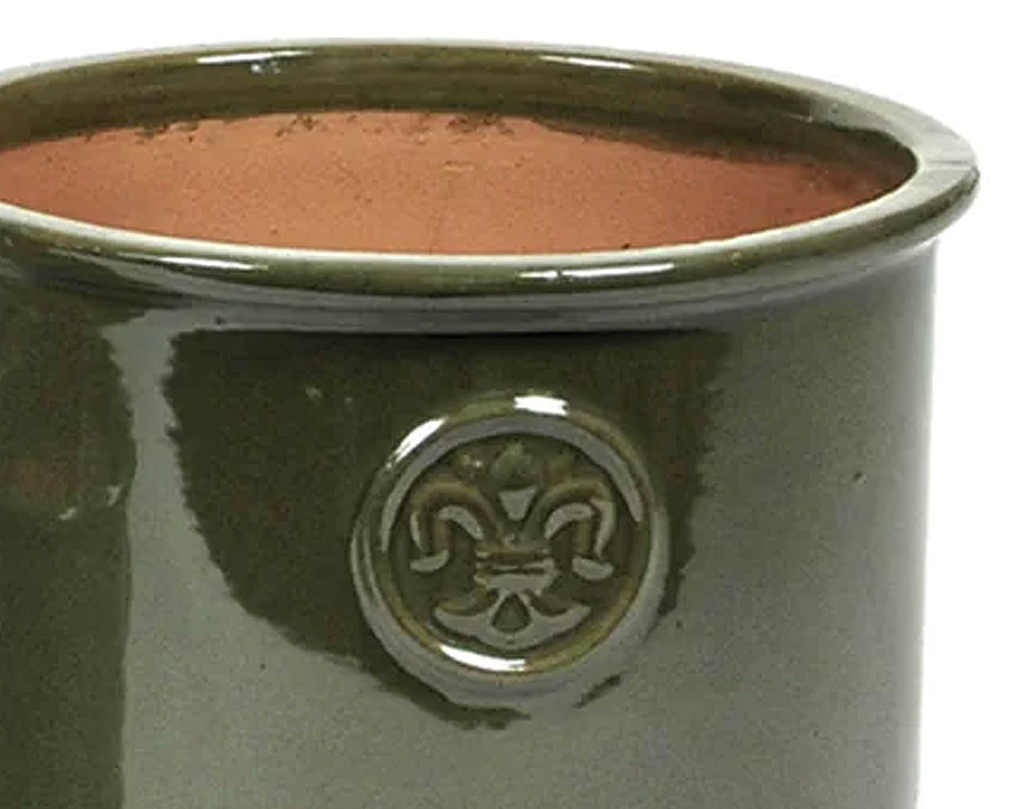 Cachepot Cilindrico Floreale Verde D24x19cm in Ceramica - Mega Collections - immagine 2