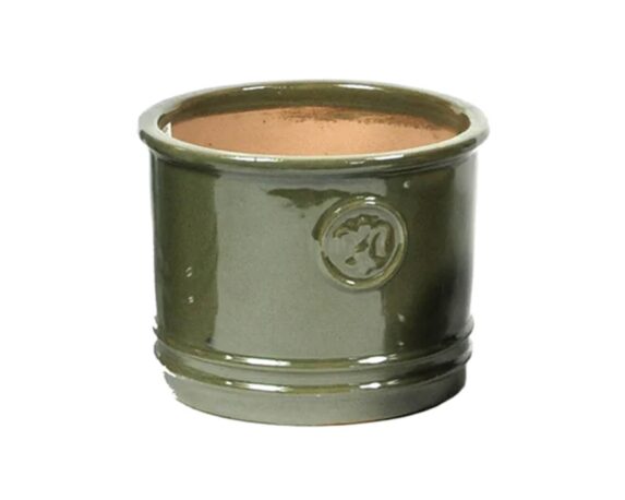 Cachepot Cilindrico Floreale Verde D24x19cm in Ceramica – Mega Collections