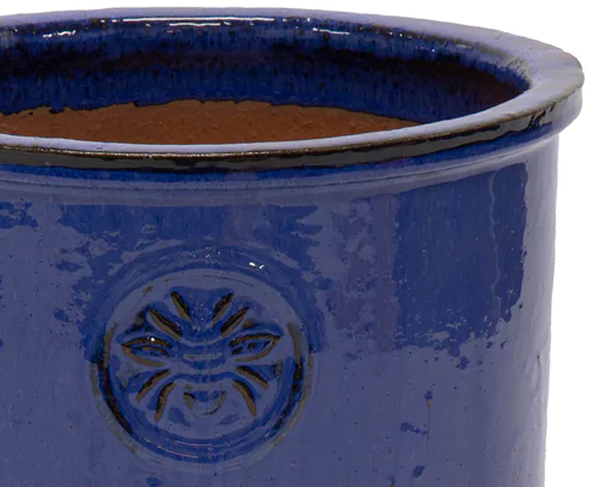 Cachepot Cilindrico Bumble Bee Blu D30x25cm in Ceramica - Mega Collections - immagine 2