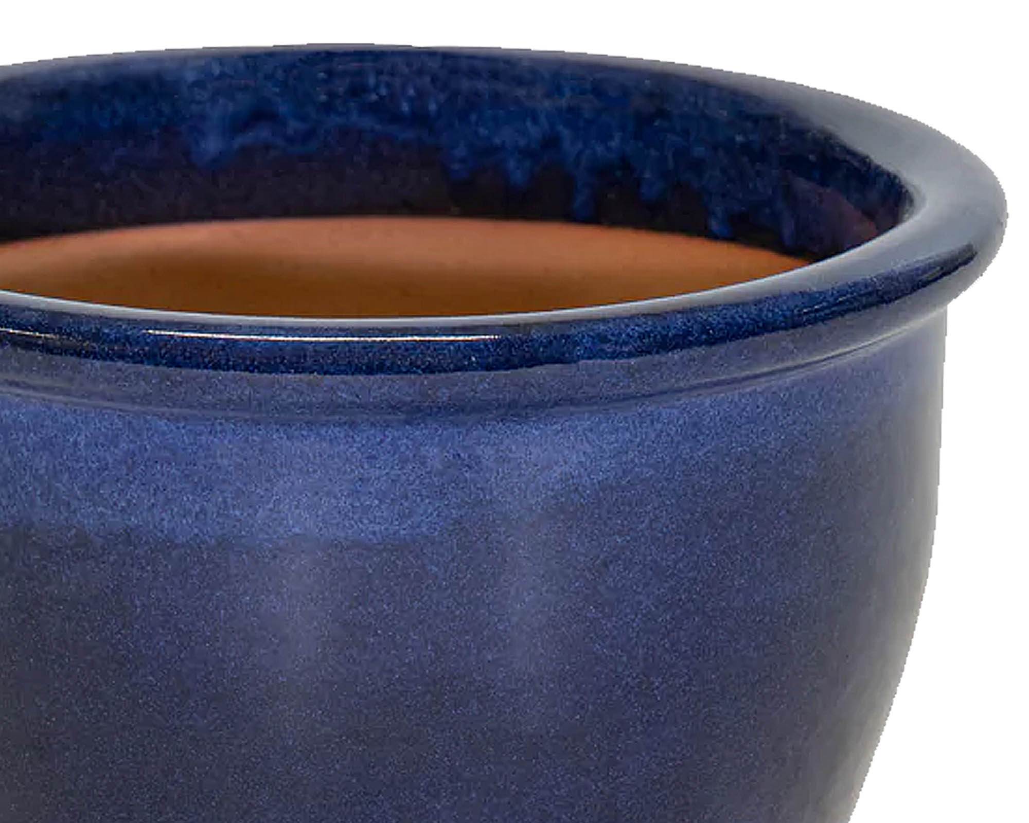 Cachepot Ovale Ceria Blu D21x18cm in Ceramica - Mega Collections - immagine 2