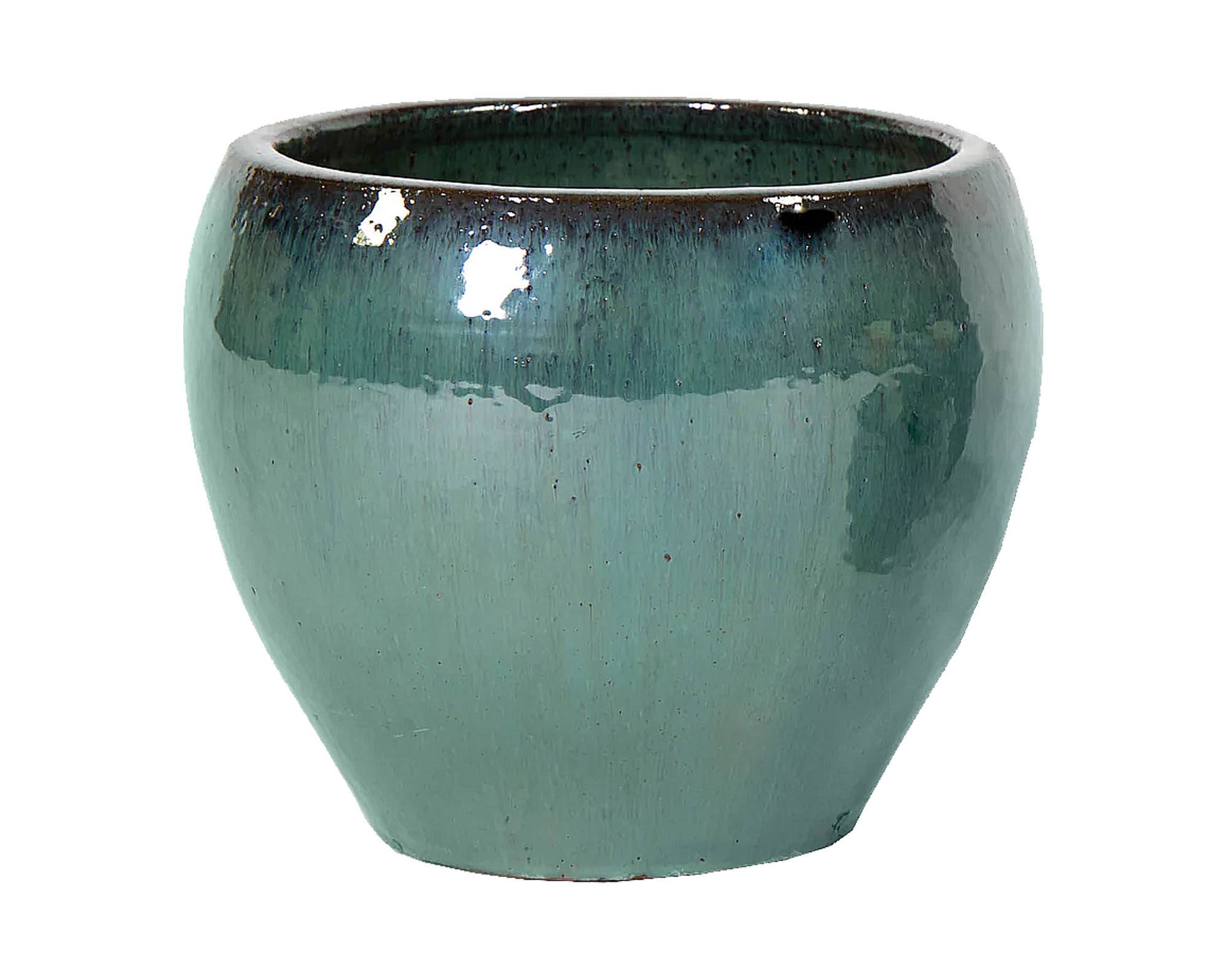 Cachepot Smaltato Belly Celadon D28x25cm in Ceramica - Mega Collections