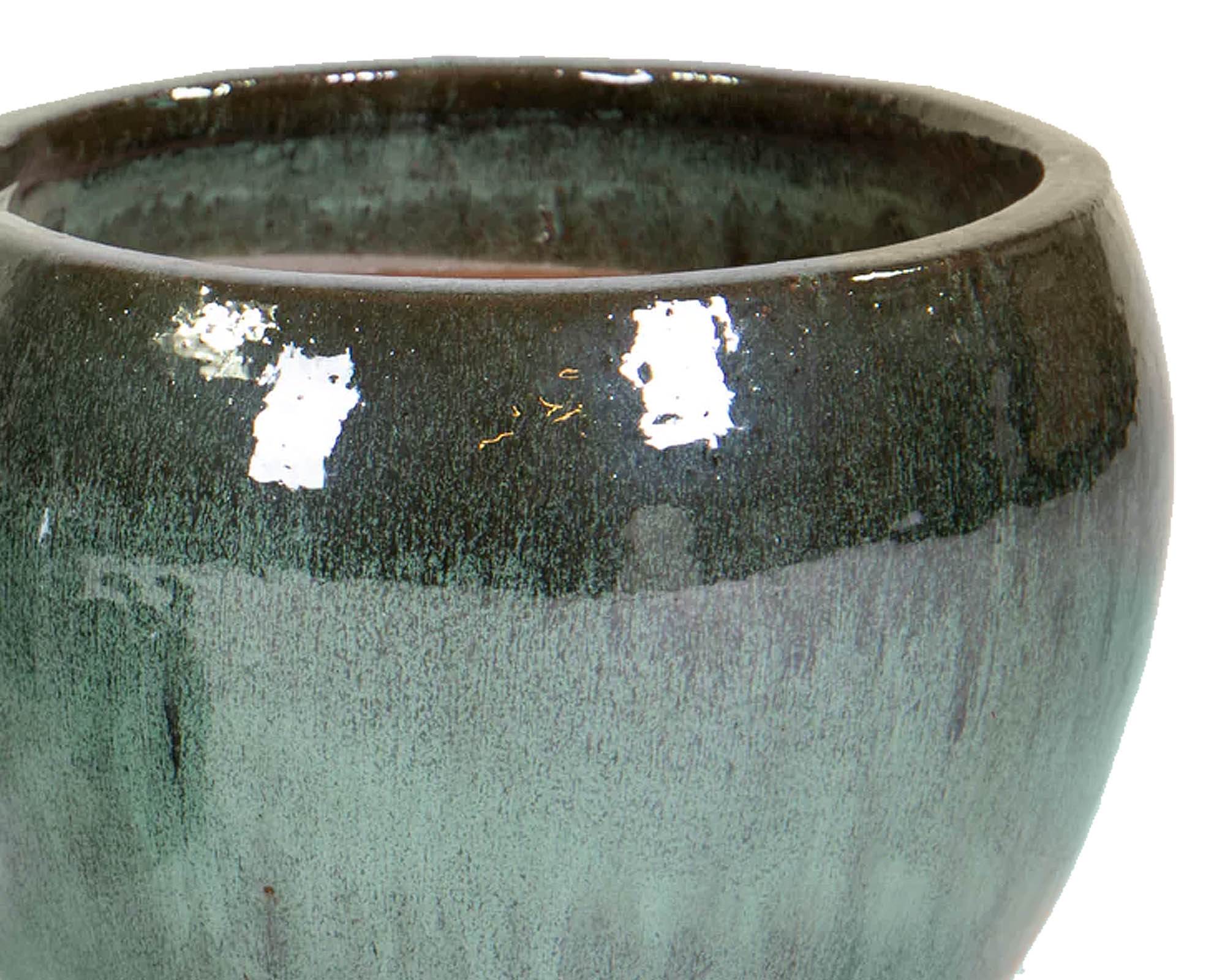 Cachepot Smaltato Belly Verde Muschio D20x18cm in Ceramica - Mega Collections - immagine 2