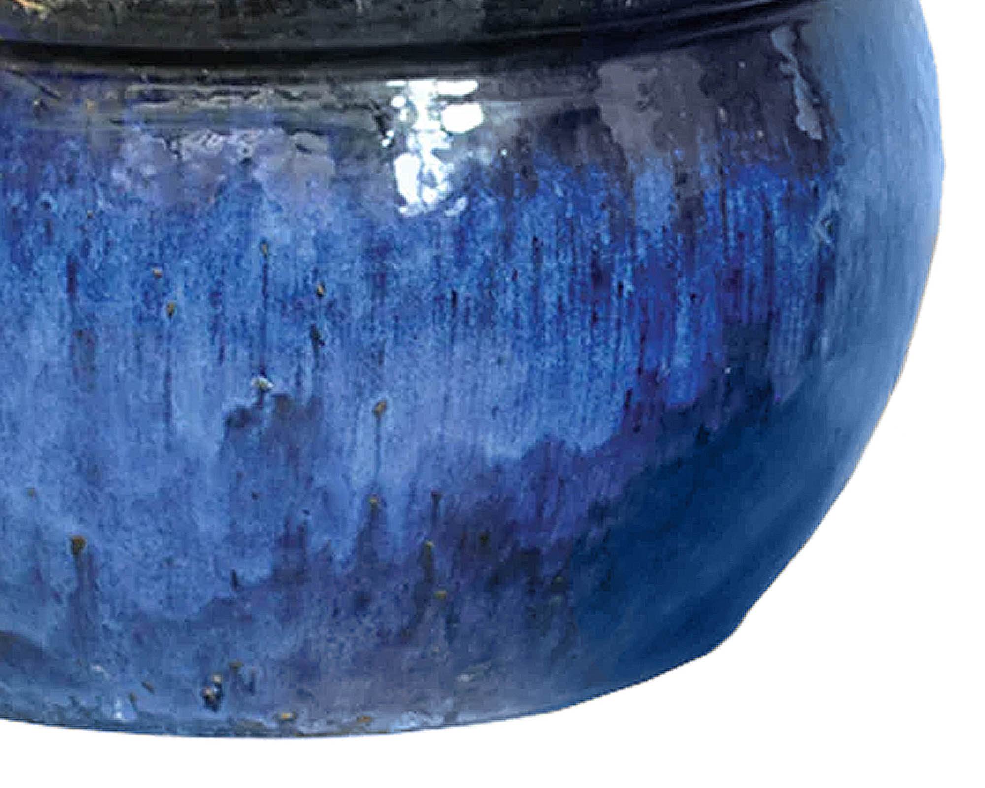 Cachepot Smaltato Bavaria Blu D47x28cm in Ceramica - Mega Collections - immagine 2