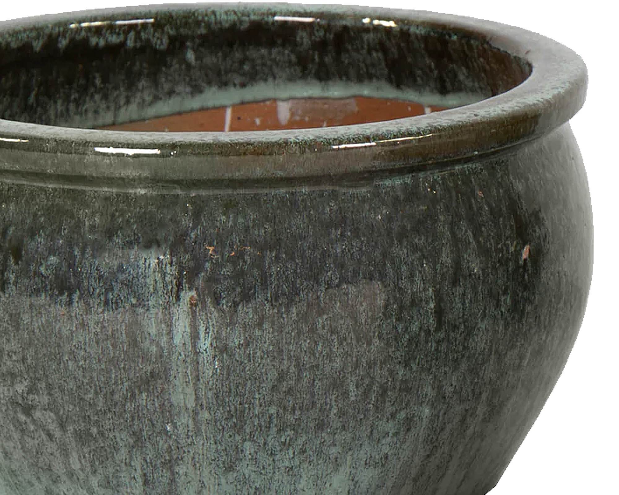 Cachepot Smaltato Bavaria Verde Muschio D36x24cm in Ceramica - Mega Collections - immagine 2