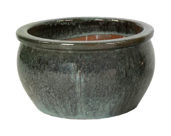 Cachepot Smaltato Bavaria Verde Muschio D36x24cm in Ceramica – Mega Collections