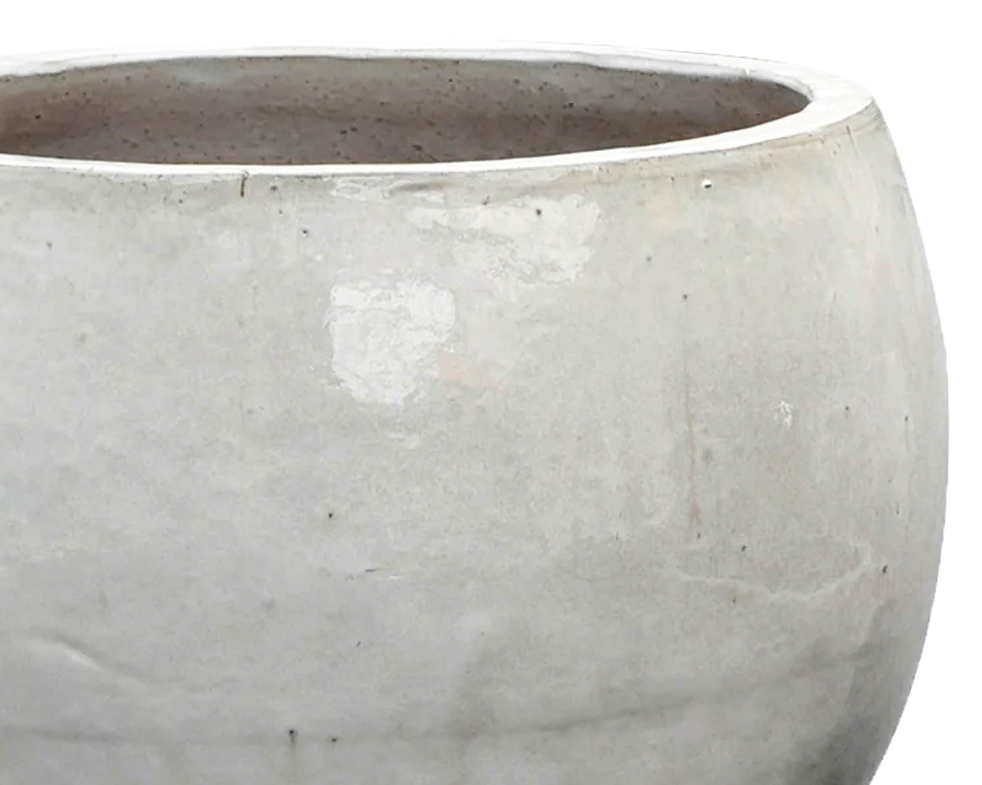 Cachepot Ciotola Smaltata Bianco D53x38cm in Ceramica - Mega Collections - immagine 2