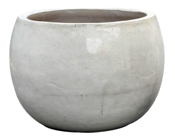 Cachepot Ciotola Smaltata Bianco D53x38cm in Ceramica – Mega Collections