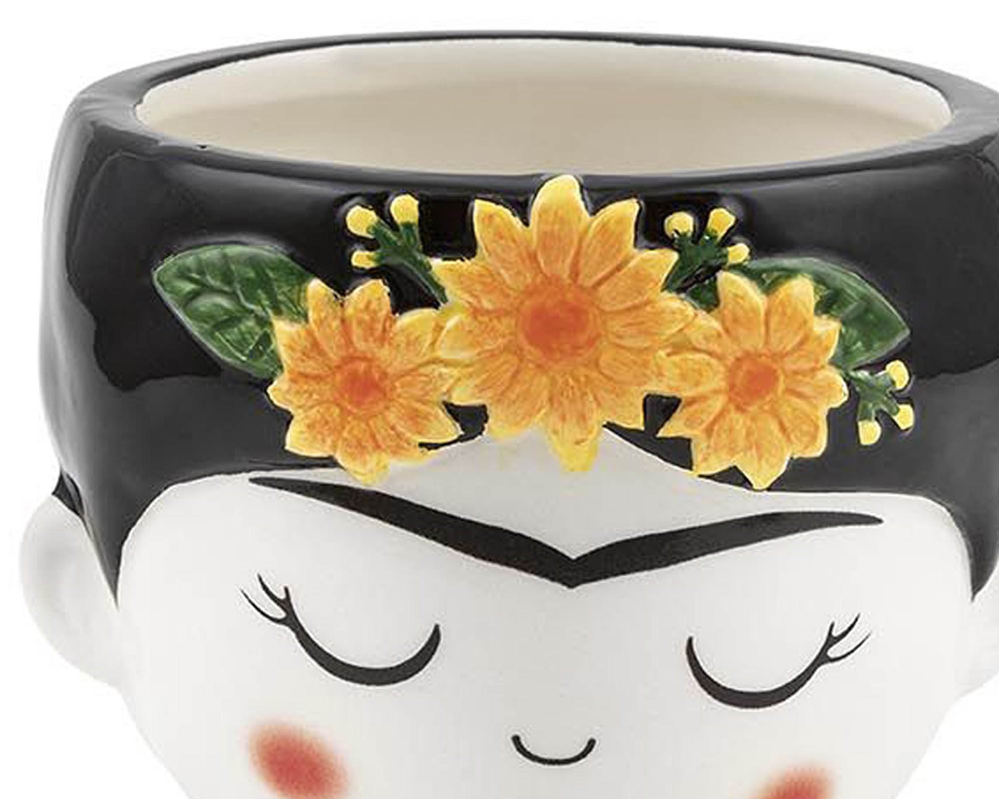 Cachepot Frida con Fiore Assortito H7X10X10cm in Ceramica - immagine 2