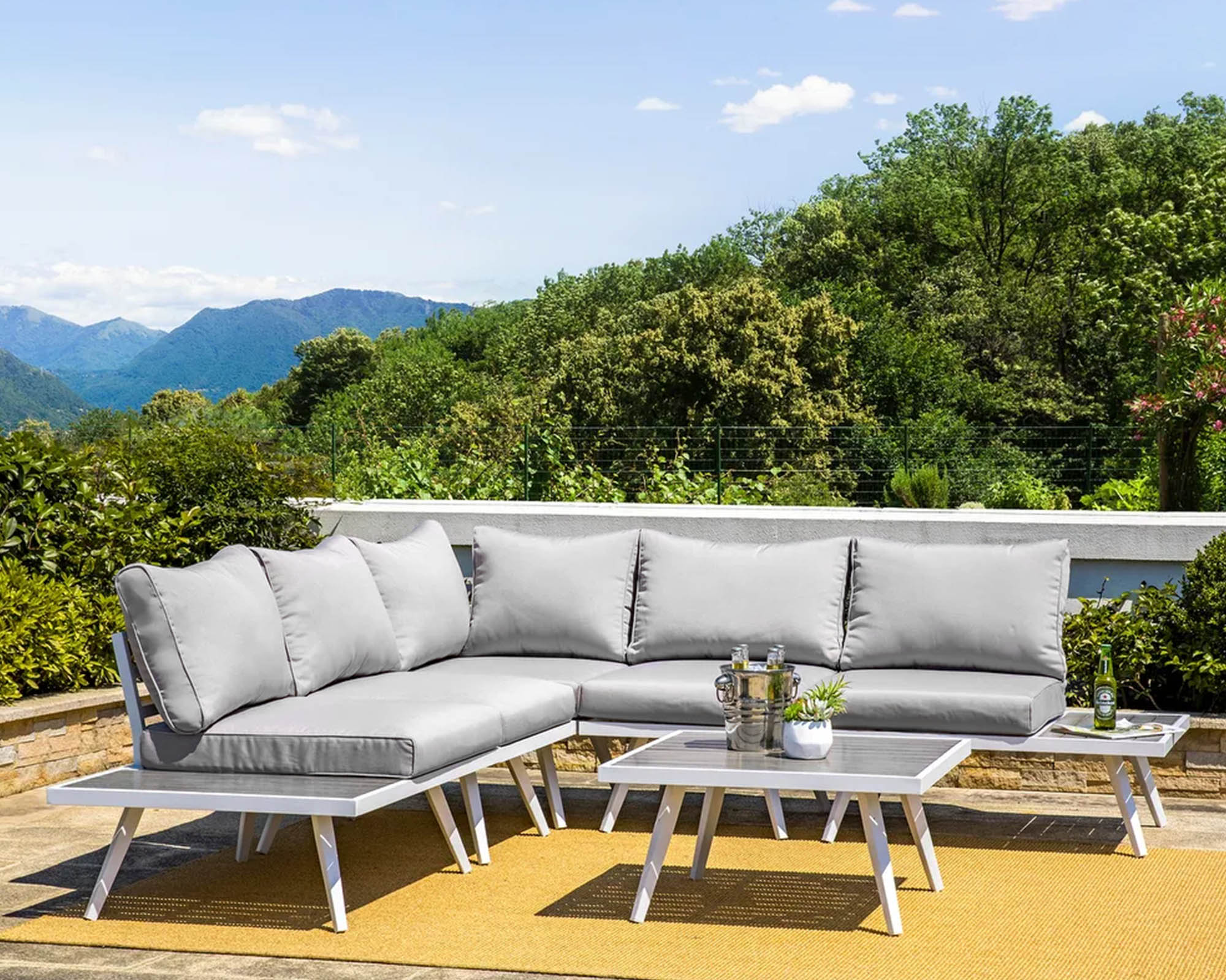 Set 6 Pz Salotto in Alluminio - Floral Garden - immagine 5