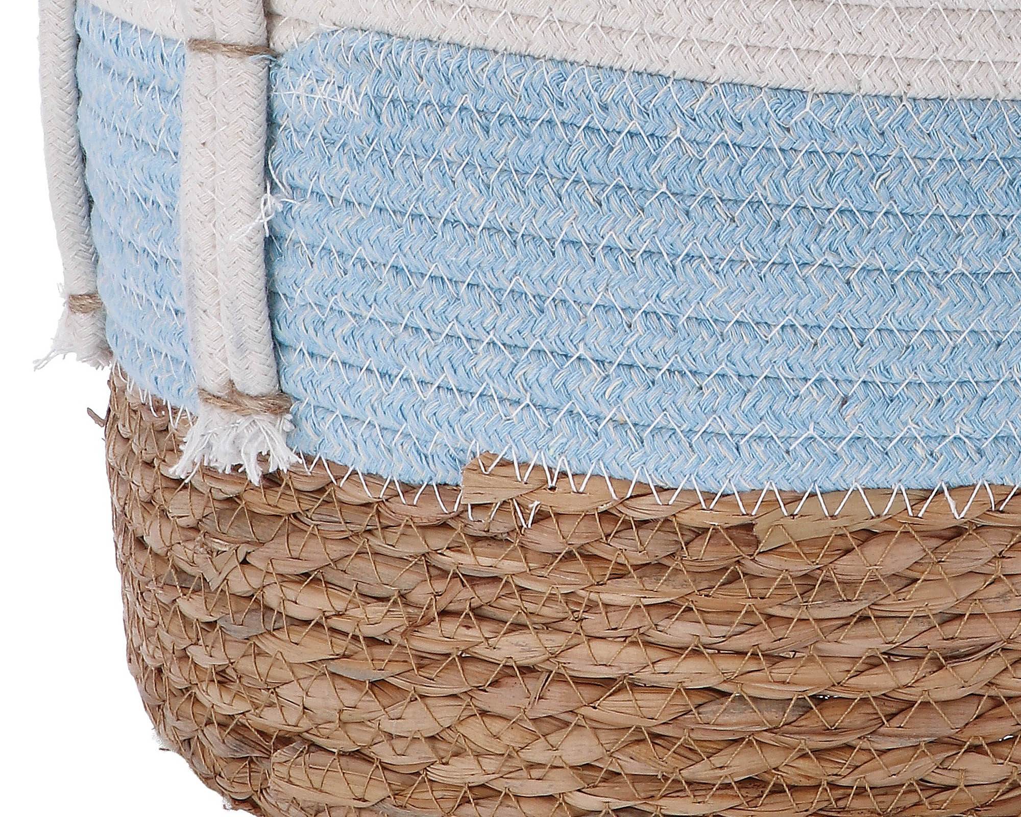 Cesta Zena con Manici D34x21h in Fibra Naturale e Cotone - immagine 2