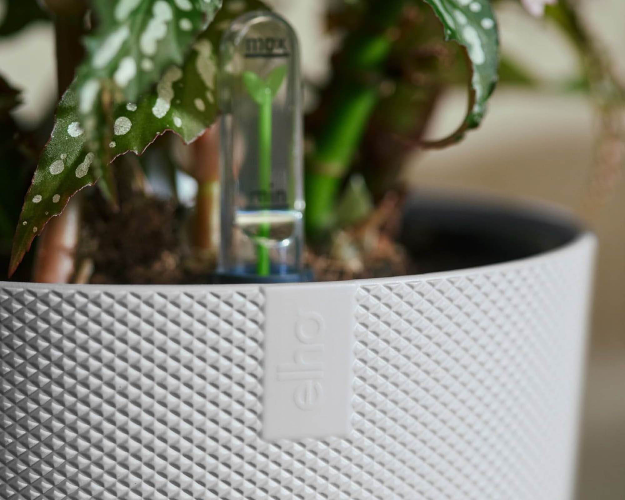 Cachepot Tondo Jazz Bianco Seta D23cm in Plastica Riciclata - Elho - immagine 3