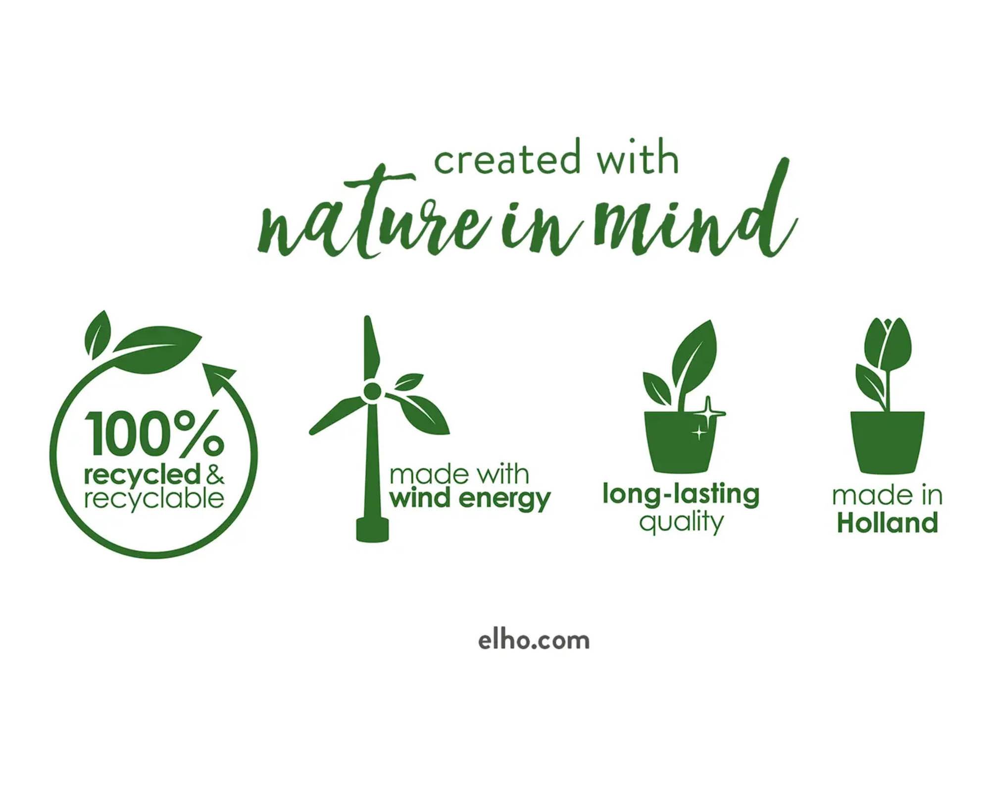 Vaso Green Basics Verde Pietra D25cm in Plastica Riciclata - immagine 6