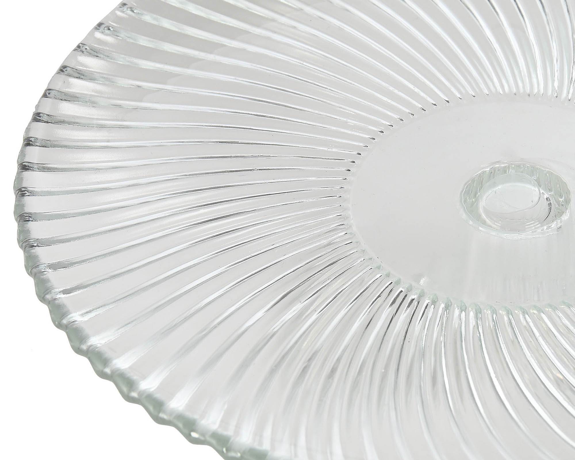 Alzata Piatto Trasparente 26x26x8cm in Vetro - Item - immagine 3